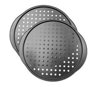 Healifty 2 pièces Plaque Perforée Antiadhésive avec Poignées de Plateau de Cuisson pour Pizza pour Pâtisserie et Cuisson Équilibrée