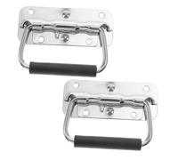 Healifty 2 pièces Poignées à Ressort Pliantes avec Grip Caoutchouc Poignées Coffre Robustes pour Boîtes à Outils et Caisses Industrielles Lot