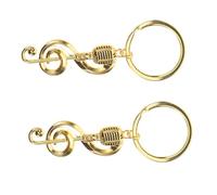 Healifty 2 Pièces Porte Clés Musical de Forme de Note et Microphone pour Musiciens Charmant Accessoire pour et Bijoux pour Amis et Famille