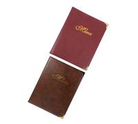 Healifty 2 Pièces Porte-menu Cuir Transparent pour Restaurant Hôtel Protège-menu Réutilisable Pratique et Facile à Remplacer Dossier de pour Carte de Repas Couleurs et Café