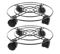 Healifty 2 Pièces Roues Pivotantes Pieds Ronds Roulettes pour Appareils Électroménagers Rondes Noir Métal Acier du Bruit Résistantes à L’abrasion pour Bassine Bain de Pied
