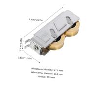 Healifty 2 pièces Roulette Porte Coulissante Robuste avec Double Roue et Coque INOX Roulement à Billes pour Remplacement Portes Patio et Placard Installation Facile et Glissement