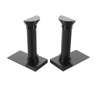 Healifty 2 Pièces Serrage-Livres Romains Vintage Noir en Pla | Base Large Antidérapante, Séparation des Documents, Style Architectural Classique, pour Magazines et Livres