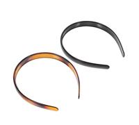 Healifty 2 pièces Serre-têtes Larges Anti-dérapants à Dents Lot de Bandeaux Simples et Élégants pour Cheveux Accessoires Quotidiens pour Lavage et Maquillage Couleur Noir Brillant et