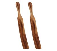 Healifty 2 pièces Spatule avec Manche Long Racloir à Ustensile de Cuisine Aux Rayures pour Fromage Miel Crème et Pâtisserie