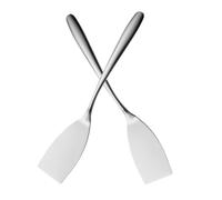 Healifty 2 pièces Spatules Acier Inoxydable Ustensiles Cuisine Robustes pour Frire Steak et Burger Résistantes à Haute Température Compactes pour Maison et Barbecue Extérieur