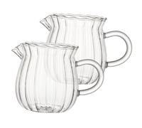 Healifty 2 pièces Verres Verre Réutilisables avec Rayures Vintage Résistants Chaleur pour Boissons Froides et Chaudes Décor de Table pour Maison et Bureau