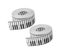 Healifty 2 rouleaux Ruban Polyester Motif Piano Yards pour Emballage Cadeau et Décoration Fête Musicale pour Création Nœuds et Bricolage DIY
