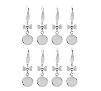 Healifty 20 Pcs Boucle d'oreille Cabochon Paramètres Blanc Argent Boucle d'oreille Fil Crochets Cabochon Paramètres pour La Fabrication de Bijoux Et Bricolage Artisanat 8 Mm
