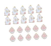 Healifty 20 pièces Breloques Lapin et Griffe Alliage Léger pour Bijoux DIY Pendentifs Accessoires Créatifs