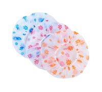 Healifty 20 pièces Lot de Bonnets de Imperméables Plastique Motifs Imprimés Réutilisables et Légers Protection Cheveux pour Femme Spa Cuisine et Bain