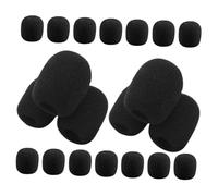 Healifty 20 pièces Lot de Housses Mousse pour Microphone Cravate Pare-vent Anti-bruit Protection Casque Micro Noir Standard Accessoire Micro Pratique et Résistant