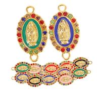 Healifty 24 pièces Charms Pendentifs Sainte Vierge Multicolores DIY Accessoires Bijoux Connecteurs pour Colliers Bracelets