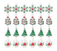 Healifty 24 Pièces Pendentifs Flocons de Noël Breloques Sapin de Noël pour Loisirs Créatifs Grelots et Accessoires Festifs