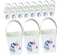 Healifty 25 Pièces Boîte à Bonbons Licorne Boîtes de Gâteaux pour Anniversaire Mariages et avec Poignées pour Petits Gâteaux et de Fête