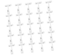 Healifty 25 pièces Double Display Tag Clip Rotatable Plastic Price Label Holder For Retail Store Flexible Swivel Sign Clips With Double-headed Design Easy Installation For Merchandise And