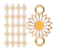 Healifty 25 pièces Pendentifs Petite Fleur Marguerite Alliage Breloques Métalliques pour Fabrication de Bijoux DIY Connecteurs Stables pour Colliers et Bracelets
