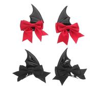 Healifty 2paires Cornes de Démon et Pinces à Cheveux Ailes de Chauve-souris pour Halloween Barrettes Décoratives pour Cosplay et Décoration de Coiffure