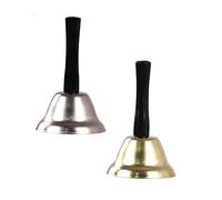 Healifty 2Pièces Cloche à Main avec Poignée Lot de Cloches Dorées et Argentées pour Noël Décoration de Fête et Service Restaurant pour École