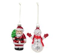 Healifty 2pièces Décorations De Bonhomme De Verre Ornements De Noël Suspendus Pendentifs De Sapin De Noël Ornements Festifs De Père