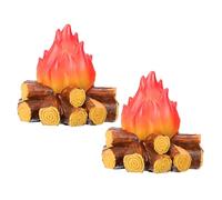 Healifty 2pièces Lampe à Flamme Simulée LED Lampe De Feu De Camp Décorative De Table sans Flamme pour Ambiance Chaleureuse