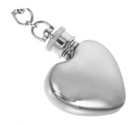 Healifty 2pièces Petite Flasque Acier Inoxydable Forme De Cœur Flasque à Vin Étanche De Porte-clés Mini pour Extérieur