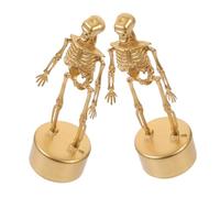 Healifty 2Pièces Trophées Halloween Décorations Squelette Dorées pour Concours de Costumes Récompenses Amusantes pour Adultes Prix