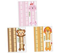 Healifty 3 ensembles Stickers Muraux Mesure de Hauteur pour Garçon Fille avec Motifs Animaux Cartoon Décoratifs pour Chambre et Crèche pour de