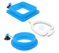 Healifty 3 Pièces Anneau d'alimentation pour Poissons Flottant, Cercle D'aquarium en PVC Bleu, Anti-Diffusion, pour Aquarium et Bac à Poissons