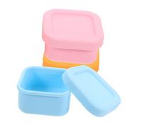 Healifty 3 pièces Boîtes Alimentaires Silicone Étanches pour Congélateur Boîtes Repas Portables Hermétiques pour Conservation Fraîche Rose Bleu Orange