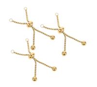 Healifty 3 pièces Bracelet Chaîne Acier Inoxydable Réglable avec Billes Dorées Chaîne Extension Coulissante pour Bijoux DIY Accessoires Personnalisables pour Femmes