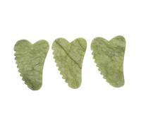 Healifty 3 pièces Gua Sha Visage Jade Naturel Outil de Massage Facial Compact et Portable Stimule la Circulation Sanguine Réduit les Rides et Revitalise la Peau pour Soins Beauté Voyage