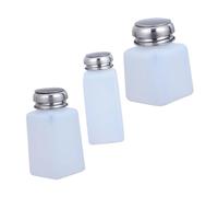 Healifty 3 pièces Lot de Flacons Rechargeables à Poussoir Aluminium Blanc et Bouteilles Pratiques et Légères pour Stockage et Usage Multiple