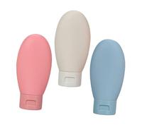 Healifty 3 pièces Lot de Flacons Voyage Étanches Rechargeables pour Lotion Cosmétique Distributeur Bouteille de Shampoing Portable et Presse Trousse Toilette Compacte