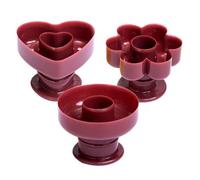 Healifty 3 pièces Lot de Moules Donuts Plastique PP pour Pâtisserie DIY Formes Cœur Fleur Ronde Moules Multifonctions pour Gâteaux Biscuits Desserts