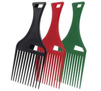 Healifty 3 pièces Peigne Afro Plastique Dents Larges pour Cheveux Bouclés et Épais Peigne Pick pour Coiffure Afro et Démêlage Outil de Coupe et Stylisme Professionnel