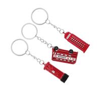 Healifty 3 pièces Set de Porte Clés Souvenirs Londres Bus Cabine Téléphonique et Boîte Aux Lettres Accessoires de Voyage Raffinés et Symboliques