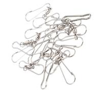 Healifty 30 Pièces Crochet Pivotant pour Carillon Éolien Extérieur, Hameçon Émerillon en Acier Inoxydable Argenté, pour Plantes et Couronnes D'extérieur, Décoration Suspendue, Rotation