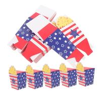 Healifty 30 pièces Lot de Boîtes Popcorn Papier pour Fête Conteneurs pour Popcorn et Frites Design Américain pour Snacks et Bonbons