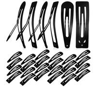 Healifty 30 pièces Lot de Pinces à Cheveux Noires Mates Clip Pression Solide Multi-usages Accessoires Coiffure pour Femmes et Filles