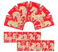 Healifty 36 Pièces Chinese Year Envelopes Year Of The Horse Lucky Money Packets With Embossed Horse Pattern Sturdy Paper For Spring Festival And Celebrations
