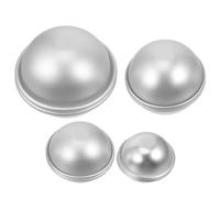 Healifty 4 paires Moule Demi-boule Aluminium Antiadhésif pour Boules de Bain et Gâteaux Outil de Cuisson Pratique et Polyvalent pour DIY Savons et Bombes de Bain