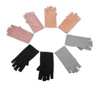 Healifty 4 paires Protection UV Demi-doigts Élastiques Spandex Accessoires Manucure Respirants Beige Gris Noir 4 Paires Beige + Gris + Noir + Vieux Rose