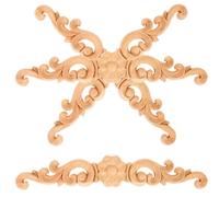 Healifty 4 Pièces Appliques en Bois Sculpté, Décorations Murales, Bois, Khaki, Faciles à Utiliser, sans Bavures, Sûres, Compactes, pour Meubles et Armoires, Décoration Maison, Présent