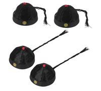 Healifty 4 pièces Chapeaux Chinois Style Qing Dynastie Casquettes Royales Légères Broderies Fines Accessoires Cosplay pour Adultes Costumes Empereurs et Rôles Traditionnels