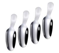 Healifty 4 Pièces Cuillère à Dessert Acier Inoxydable Lot de Cuillères Courtes pour Thé Glace et Épices pour Cuisine Bureau