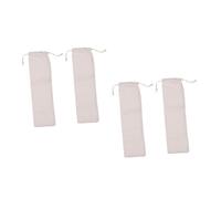 Healifty 4 pièces de Rangement pour Pailles Acier Inoxydable avec Cordon Beige Pochettes et Réutilisables pour Stockage de Pailles