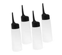 Healifty 4 pièces Lot de Bouteilles Applicatrices Inclinées pour Coloration et Shampoing Flacons Rechargeables Transparents pour Contrôle Précis et Dosage Exact des Soins Capillaires