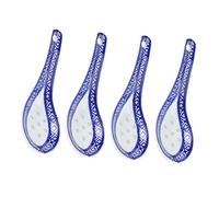 Healifty 4 pièces Lot de Cuillères à Soupe Japonaises Multifonctionnelles pour Soupe Porridge et Dessert Design Élégant et Pratique pour Usage Quotidien