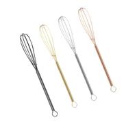 Healifty 4 pièces Lot de Mini Fouets Manuels Acier Inoxydable Ergonomiques pour Cuisine Pâtisserie Batteurs à Œufs Portables Colorés Mélangeurs et
